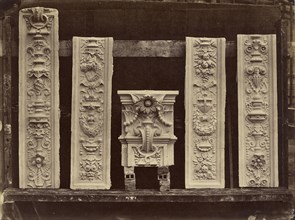 Pilastres du grand foyer. Arabesques et chapiteau; Louis-Émile Durandelle, French, 1839 - 1917, Paris, France; about 1875