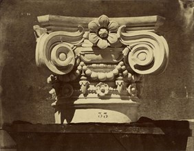 Chapiteau des colonnes du vestibule circulaire; Louis-Émile Durandelle, French, 1839 - 1917, Paris, France; about 1875; Albumen