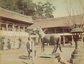 Bronze Horse Belonging to Suva Temple, Nagasaki; Attributed to Kusakabe Kimbei, Japanese, 1841 - 1934, active 1880s - about 1912