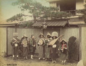 Japanese Musicians; Attributed to Kusakabe Kimbei, Japanese, 1841 - 1934, active 1880s - about 1912, Japan; 1870s - 1890s