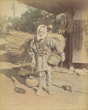 Elderly Japanese Woman Farm Laborer; Attributed to Kusakabe Kimbei, Japanese, 1841 - 1934, active 1880s - about 1912, Japan