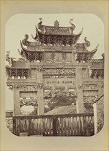 Temple Gate, Shanghai; Attributed to John Thomson, Scottish, 1837 - 1921, Shanghai, Kiangsu, China; 1870s - 1890s; Albumen