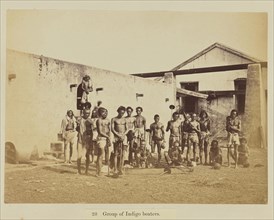 Group of Indigo beaters; Oscar Mallitte, British, about 1829 - 1905, active Allahabad, India 1870s, Allahabad, India; 1877