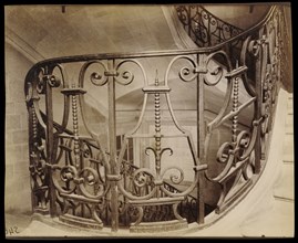 Staircase, rue Saint-Jacques 254; Eugène Atget, French, 1857 - 1927, Paris, France; 1907 - 1908; Albumen silver print
