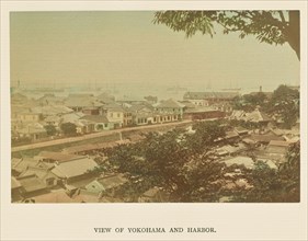 View of Yokohama and Harbor; Kazumasa Ogawa, Japanese, 1860 - 1929, 1897; Hand-colored Albumen silver print