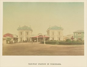 Railway Station in Yokohama; Kazumasa Ogawa, Japanese, 1860 - 1929, 1897; Hand-colored Albumen silver print