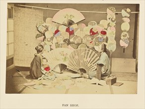 Fan Shop; Kazumasa Ogawa, Japanese, 1860 - 1929, 1897; Hand-colored Albumen silver print
