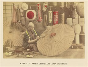 Maker of Paper Umbrellas and Lanterns; Kazumasa Ogawa, Japanese, 1860 - 1929, 1897; Hand-colored Albumen silver print