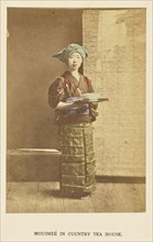 Mousmée in Country Teahouse; Kazumasa Ogawa, Japanese, 1860 - 1929, 1897; Hand-colored Albumen silver print