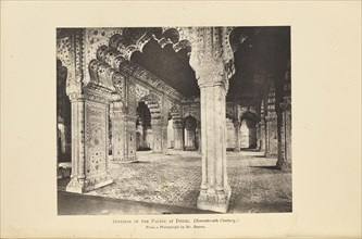 Delhi; The Palace, interior of the Dewan-i-Kass; Samuel Bourne, English, 1834 - 1912, London, England; negative about 1866