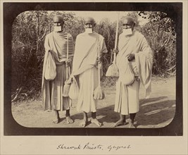 Shravak Priests, Guzerat; India; 1886 - 1889; Albumen silver print