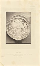 Plate painted with Bacchus and Ariadne; William Chaffers, British, active 1870s, London, England; 1872; Woodburytype
