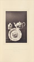 Tea pot, caddy, and plate; William Chaffers, English, 1811 - 1892, London, England, Europe; 1871; Woodburytype; 11.9 x 8.2 cm