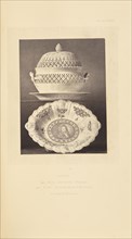 Bowl with lid and two plates; William Chaffers, English, 1811 - 1892, London, England, Europe; 1871; Woodburytype