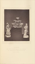 Centerpiece and pair of figures; William Chaffers, English, 1811 - 1892, London, England, Europe; 1871; Woodburytype