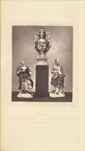Vase and pair of figures; William Chaffers, English, 1811 - 1892, London, England, Europe; 1871; Woodburytype; 11.7 x 9.4 cm