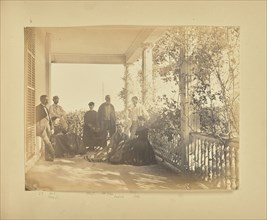 Group portrait on porch; Alfred Booth, English, 1834 - 1914, New York, New York, United States, North America; 1866 - 1867