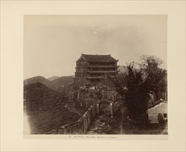 City Wall. Five Story Pagoda. Canton; Unknown maker; Guangzhou, Guangdong, China; 1870s - 1880s; Albumen silver print