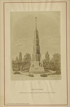 Fire Monument, to be Built of Safes and Columns taken from the Ruins; George N. Barnard, American, 1819 - 1902, Chicago