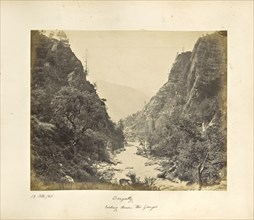 View on the Ganges at Dangully, looking down the River; Samuel Bourne, English, 1834 - 1912, Dhangal, Uttarakhand, India, Asia