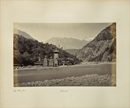 Small Temples on the Ganges at Derali; Samuel Bourne, English, 1834 - 1912, Dharali, Uttarakhand, India, Asia; October 20, 1865