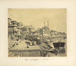 Benares; The Great Mosque of Arungzebe, and adjoining ghats; Samuel Bourne, English, 1834 - 1912, Benares, Uttar Pradesh, India