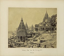 Benares; Vishnu Pud and other Temples near the Burning Ghat; Samuel Bourne, English, 1834 - 1912, Benares, Uttar Pradesh, India