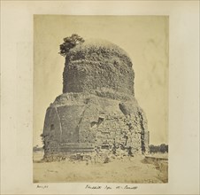 Benares; Ancient Buddhist tower at Sarnath; Samuel Bourne, English, 1834 - 1912, SÄrnÄth, Uttar Pradesh, India, Asia
