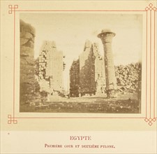 Première cour et deuxième pylone; Félix Bonfils, French, 1831 - 1885, Alais, France; about 1878; Albumen silver print