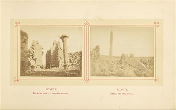 Première cour et deuxième pylone; Félix Bonfils, French, 1831 - 1885, Alais, France; about 1878; Albumen silver print