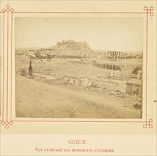 Vue générale des monuments d'Athènes; Félix Bonfils, French, 1831 - 1885, Alais, France; about 1878; Albumen silver print