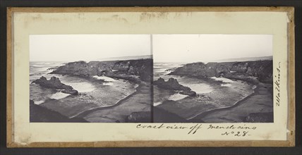 Coast View off Mendocino; Carleton Watkins, American, 1829 - 1916, Mendocino, California, United States; 1863; Collodion on
