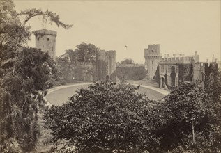 Warwick Castle, the inner court, from the mount; Francis Bedford, English, 1815,1816 - 1894, Chester, England; about 1860