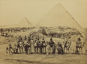 Gîzeh, Egypt, The Departure of H.R.H. the Prince of Wales and Suite from the Pyramids; Francis Bedford, English, 1815,1816