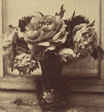 Vase of Flowers; French, Louis Désiré Blanquart-Evrard, French, 1802 - 1872, Lille, France; 1853; Albumen silver print