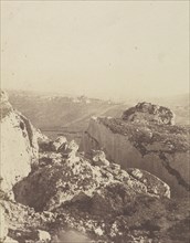 Rocky Landscape; French, Louis Désiré Blanquart-Evrard, French, 1802 - 1872, Lille, France; about 1853; Salted paper print