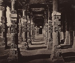 Interior of the Colonnade of Hindoo Pillars at the Kootub; Bourne & Shepherd, English, founded 1863, London, England; 1877