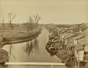 Creek of Chinese City, Shanghai; Unknown maker; Shanghai, China; about 1870; Albumen silver print