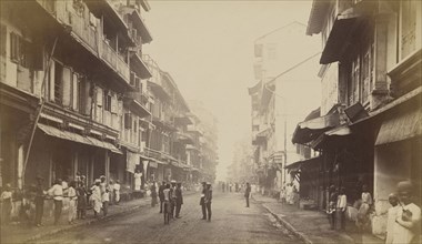 Borat Bazaar, Bombay; Mumbai, India; about 1863 - 1874; Albumen silver print