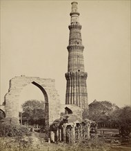 The Kútub Minar near Delhi; Samuel Bourne, English, 1834 - 1912, Delhi, India; about 1866; Albumen silver print