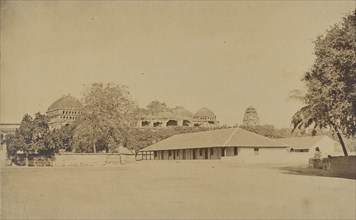 Madura. Trimul Naik's Palace, with Mr. Fischer's School House in the Foreground; Capt. Linnaeus Tripe, English, 1822 - 1902