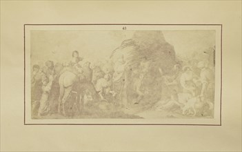 Moses Striking the Rock in Horeb; Nikolaas Henneman, British, 1813 - 1893, London, England; 1847; Salted paper print