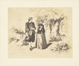 Priscilla and John Alden; Mathew B. Brady, American, about 1823 - 1896, New York, United States; 1859; Albumen silver print