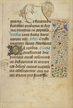 Decorated Text Page; Nicolas Spierinc, Flemish, active 1455 - 1499, Antwerp, illuminated, Belgium; 1469; Tempera colors, gold