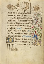 Decorated Text Page; Nicolas Spierinc, Flemish, active 1455 - 1499, Ghent, written, Belgium; 1469; Tempera colors, gold leaf