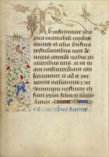 Decorated Text Page; Nicolas Spierinc, Flemish, active 1455 - 1499, Ghent, written, Belgium; 1469; Tempera colors, gold leaf