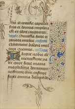 Decorated Text Page; Nicolas Spierinc, Flemish, active 1455 - 1499, Ghent, written, Belgium; 1469; Tempera colors, gold leaf