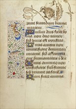 Decorated Text Page; Antwerp, illuminated, Belgium; 1469; Tempera colors, gold leaf, gold paint, silver paint, and ink