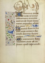 Decorated Text Page; Ghent, written, Belgium; 1469; Tempera colors, gold leaf, gold paint, silver paint, and ink on parchment