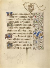 Decorated Text Page; Ghent, written, Belgium; 1469; Tempera colors, gold leaf, gold paint, silver paint, and ink on parchment